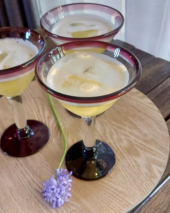 Beautiful cocktail glass for whiskey sour