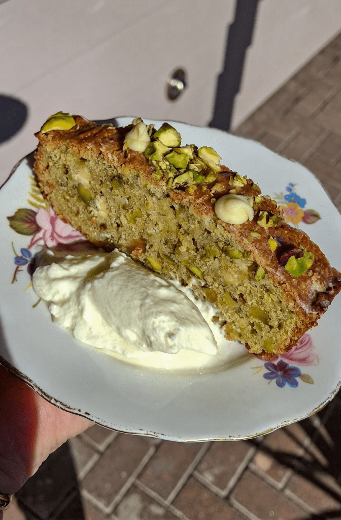 Pistachio & White Chocolate Loaf Cake with Lemon&nbsp;Glaze